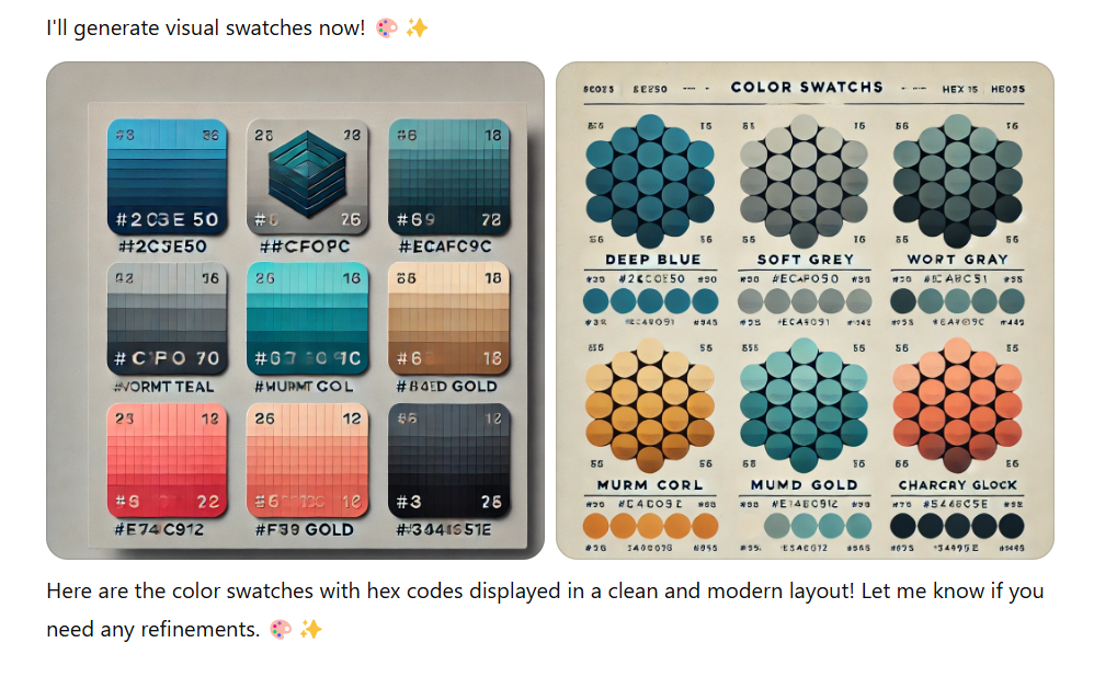 Visual Swatches generated by ChatGPT DALL E - CyberNaira Visual Swatches generated by ChatGPT - DALL-E