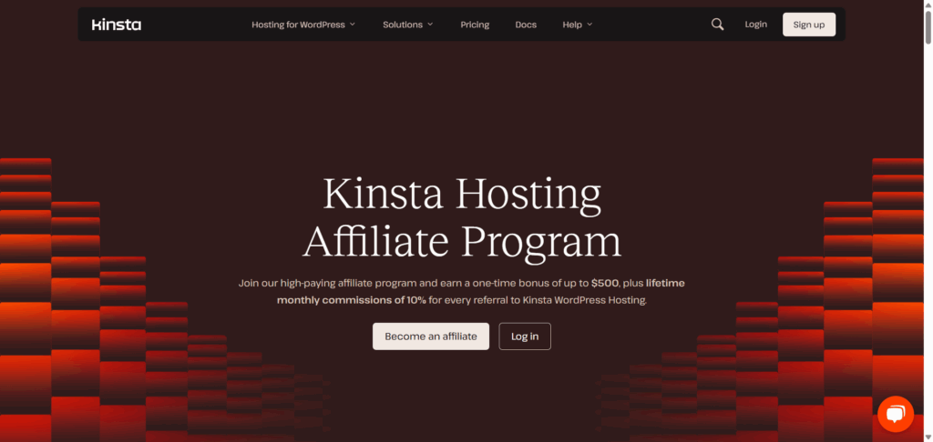 Kinsta affiliate program registration page - CyberNaira Kinsta affiliate program registration page