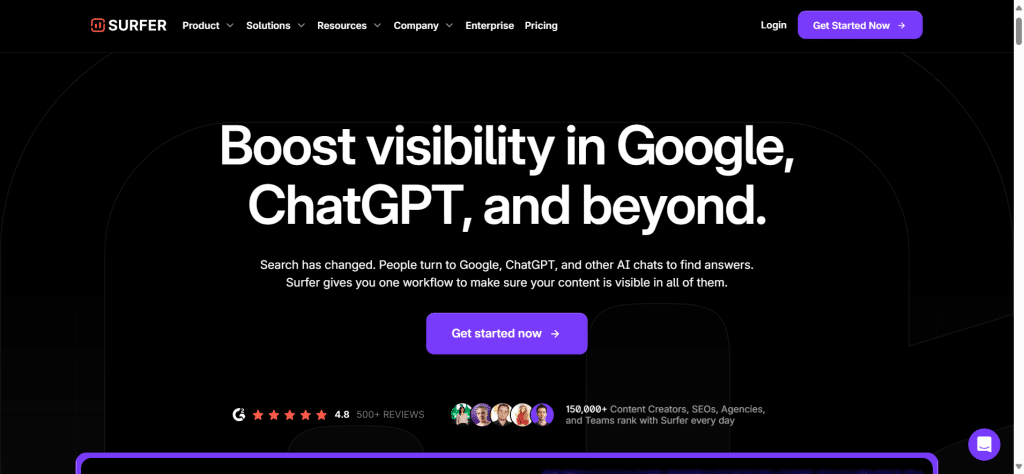 SurferSEO home page - CyberNaira SurferSEO home page