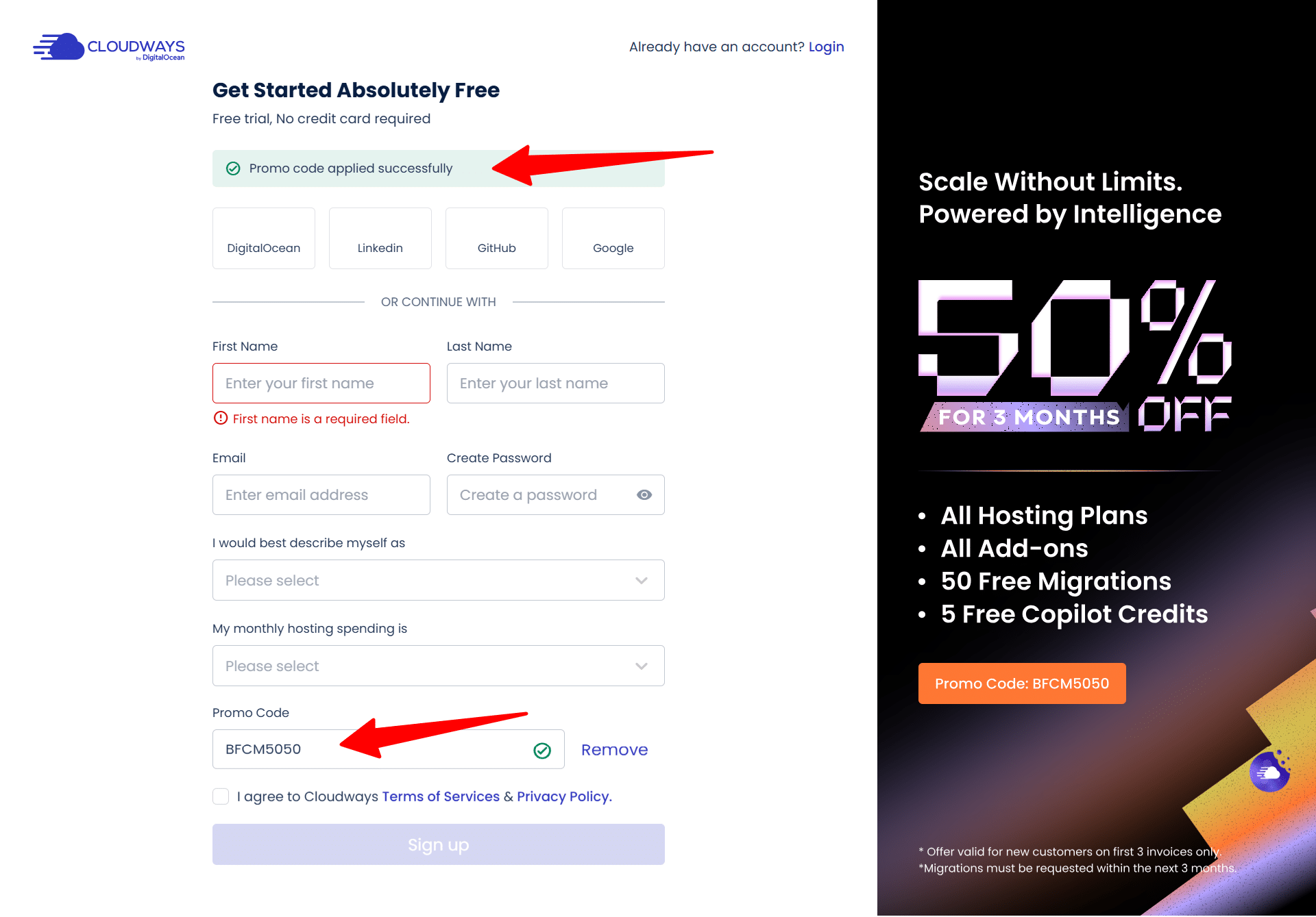 Cloudways BFCM 2025 Signup page 1 - CyberNaira Cloudways BFCM 2025 Signup page