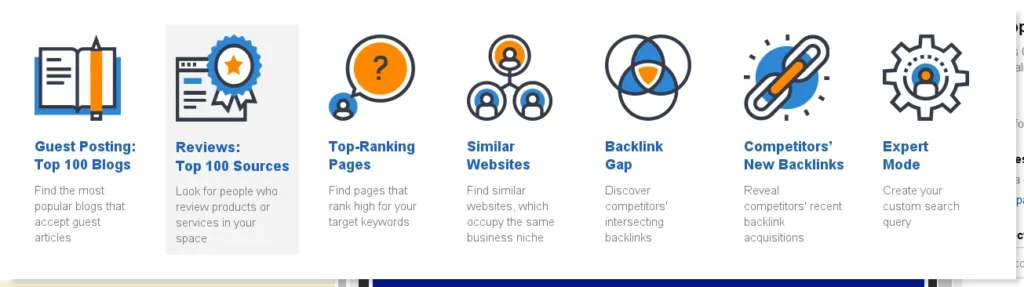 SEO PowerSuite LinkAssistant showing different methods to build links and expert mode options